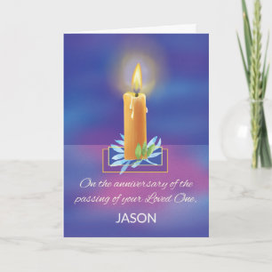 Anniversary of Loss of Loved One Religious Candle Card