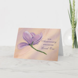 Anniversary of Loss of Loved One Single Flower Card