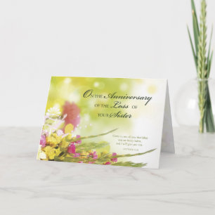 Anniversary of Loss of Sister, Death, Flowers Card