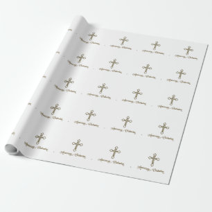 Anniversary of Ordination, Cross on Starburst Wrapping Paper