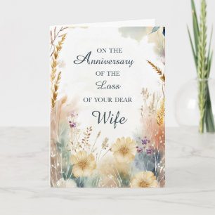 Anniversary of the Loss of Wife With Wildflowers Card