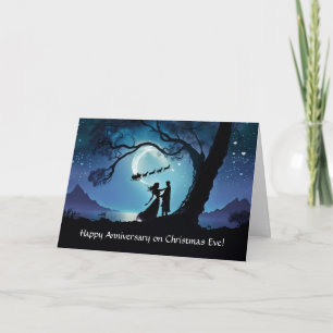 Anniversary on Christmas Eve with Dancing Couple Card