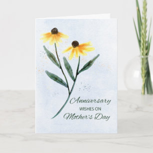 Anniversary on Mothers Day Two Cone Flowers Card