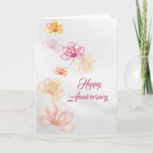 Anniversary On White Abstract  Card