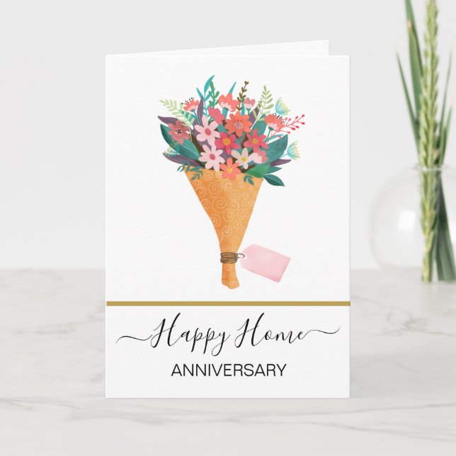 Anniversary on your new home real estate agent car card (Front)