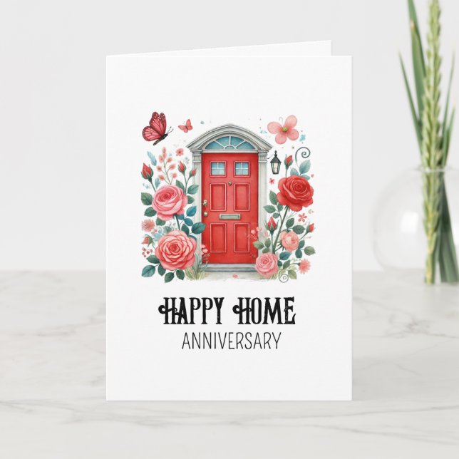 Anniversary on your new home real estate agent card (Front)