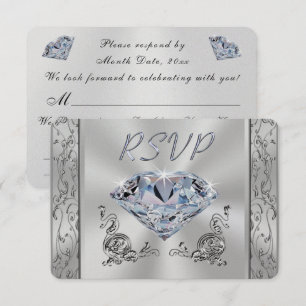Anniversary or Wedding RSVP Cards with Meal Choice