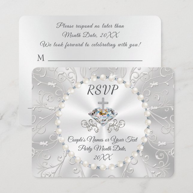 Anniversary or Wedding RSVP with Meal Choices Invitation (Front/Back)