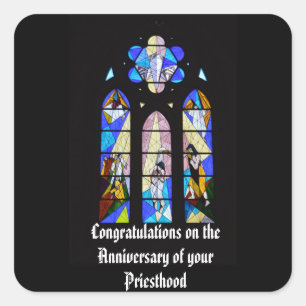 Anniversary Ordination Personalised Pastor Priest Square Sticker