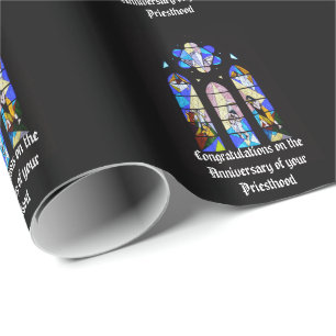 Anniversary Ordination Personalised Pastor Priest Wrapping Paper