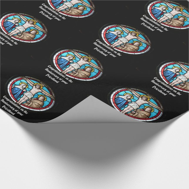 Anniversary Ordination Personalised Pastor Priest Wrapping Paper (Corner)