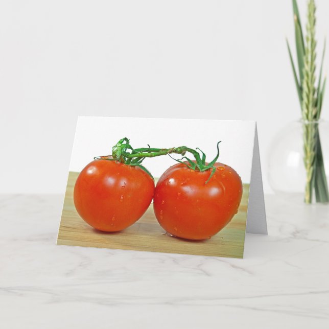 anniversary-pair of ripe tomatoes for couple card (Front)