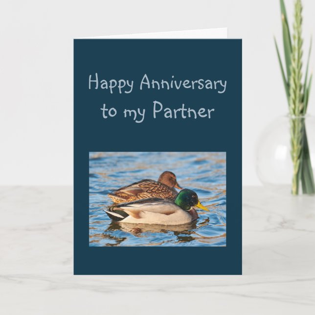  Anniversary Partner Ducks Water Bird Card (Front)
