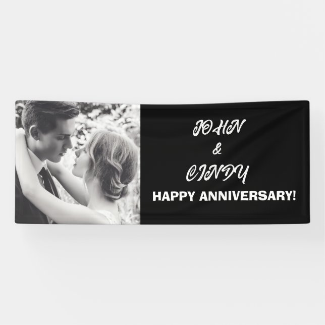 ANNIVERSARY PARTY BANNER CUSTOM PHOTO (Horizontal)