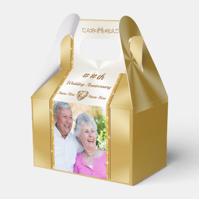 Anniversary Party Favour Ideas. Photo, Personalise Favour Box (Front Side)