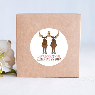 Anniversary Party Funny Favour Custom Classic Round Sticker