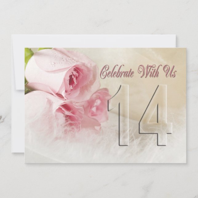 Anniversary party invitation for 14 years (Front)
