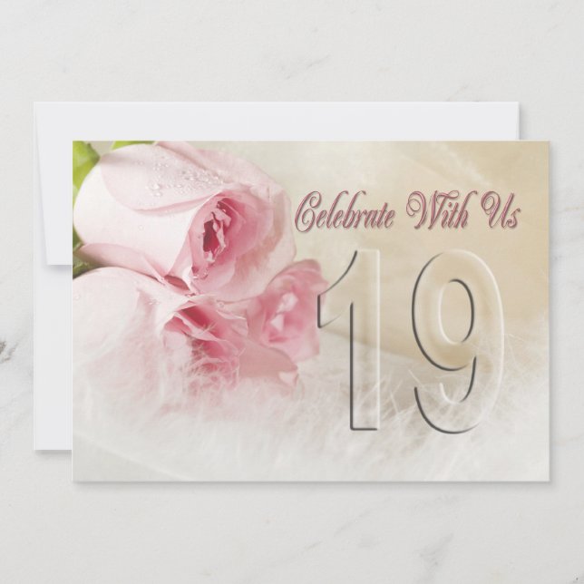 Anniversary party invitation for 19 years (Front)