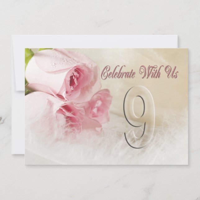 Anniversary party invitation for 9 years (Front)