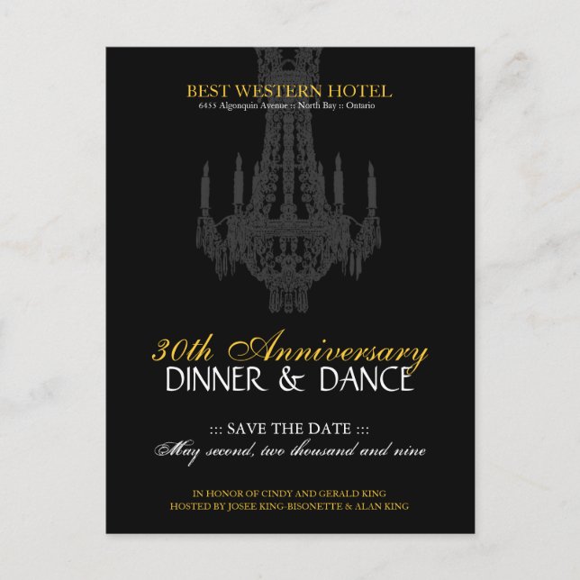 Anniversary Party Invitation Postcard (Front)