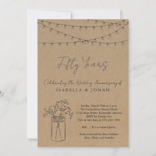 Anniversary Party Invitation   Rustic Kraft Paper