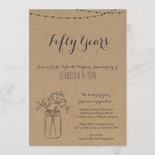 Anniversary Party Invitation   Rustic Kraft Paper