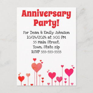 Anniversary party invitations