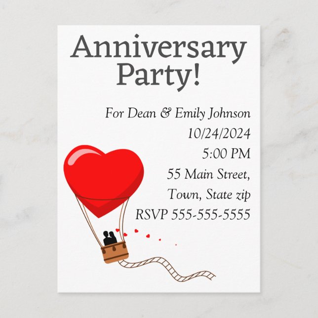 Anniversary party invitations (Front)