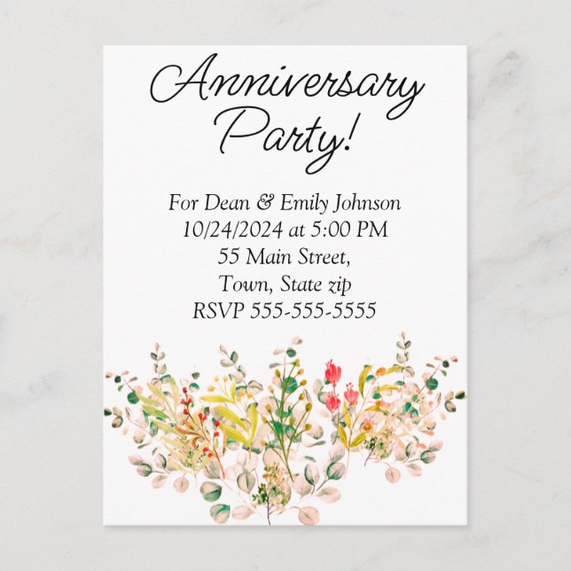 Anniversary party invitations (Front)