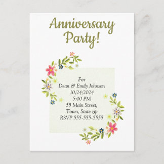 Anniversary party invitations