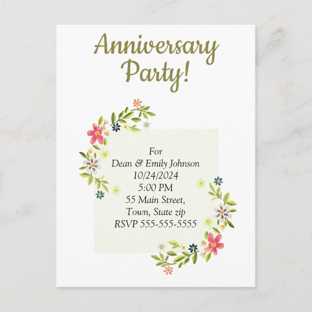 Anniversary party invitations (Front)