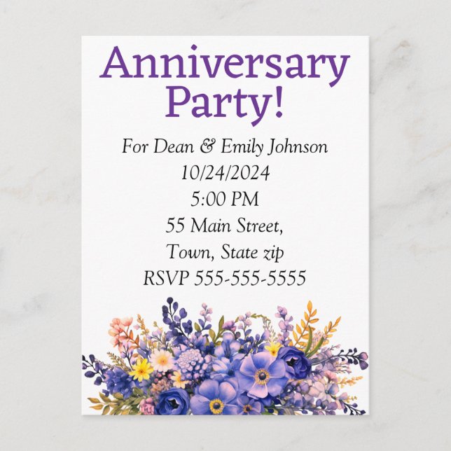 Anniversary party invitations (Front)