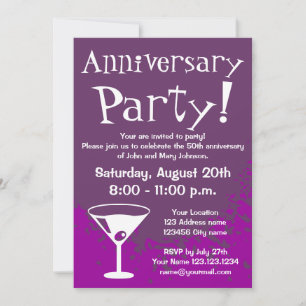 Anniversary party invitations   Custom invites