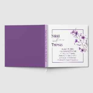 Anniversary Party Purple Flowering Branch Guest Book
