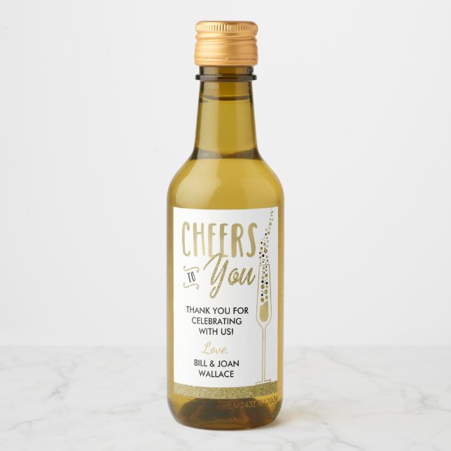 Anniversary Party Wine Bottle Favour Label (Front)