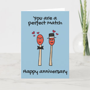 Anniversary Perfect Match Mr & Mr LGBTQ Pun Card