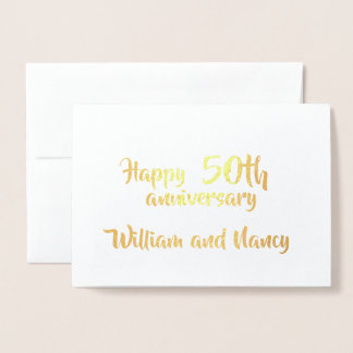 Anniversary Personalised Number Years Wedding Gold Foil Card