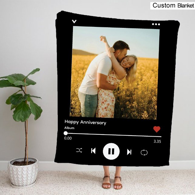 Anniversary Photo Album Cover | Modern Stylish Fleece Blanket (Anniversary Photo Album Cover | Modern Stylish Fleece Blanket)