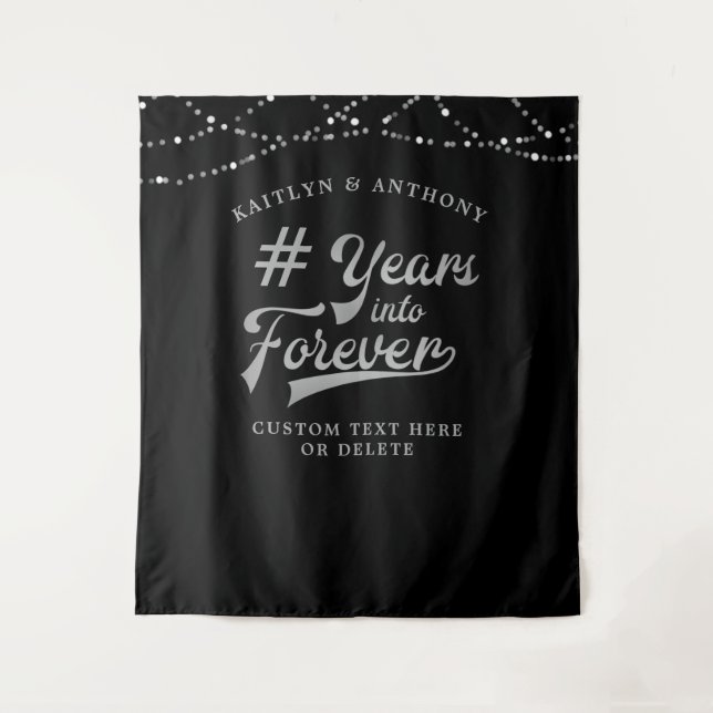 Anniversary Photo Backdrop # Years into Forever Tapestry (Front)