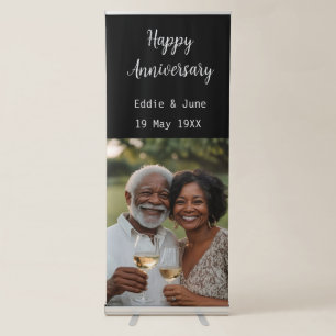 Anniversary Photo Modern Retractable Banner Black