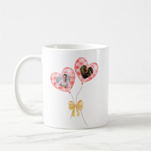 Anniversary photo mug - red balloons with face