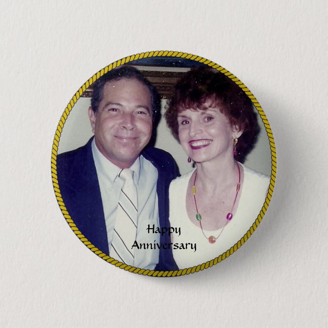 Anniversary Photo Template 6 Cm Round Badge (Front)