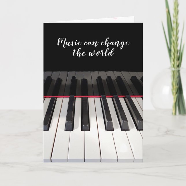 Anniversary Piano Keyboard with Quote   Card (Front)