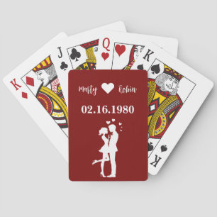 Anniversary Playing Cards Couple Silhouette