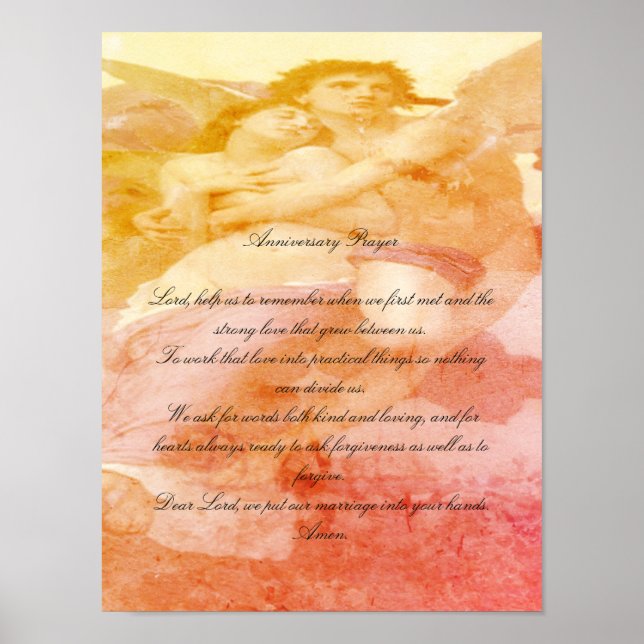 Anniversary Prayer with Angels Poster (Front)