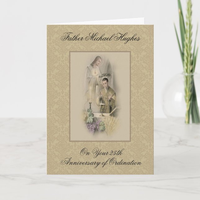 ANNIVERSARY PRIEST ORDINATION JESUS CROWNING CARD (Front)