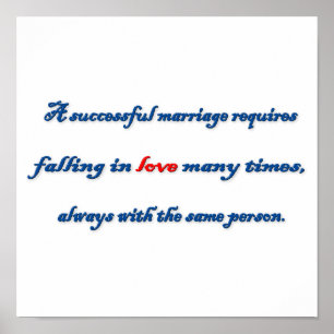Anniversary Quote - A successful marriage requir … Poster