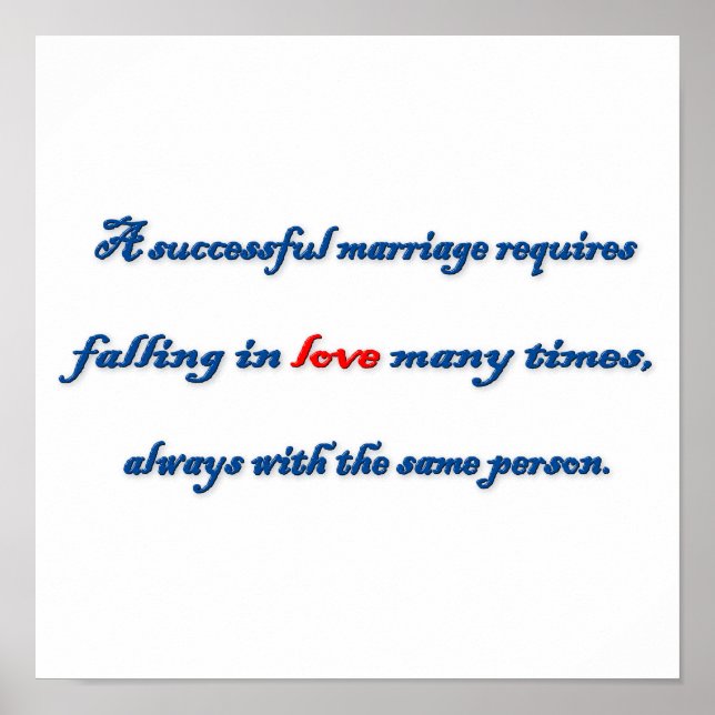 Anniversary Quote - A successful marriage requir … Poster (Front)