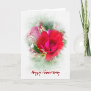 Anniversary Red Rose  Card