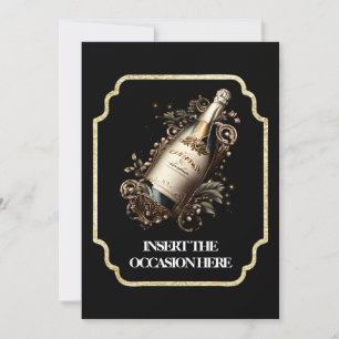 Anniversary retirement birthday sparkling wine invitation